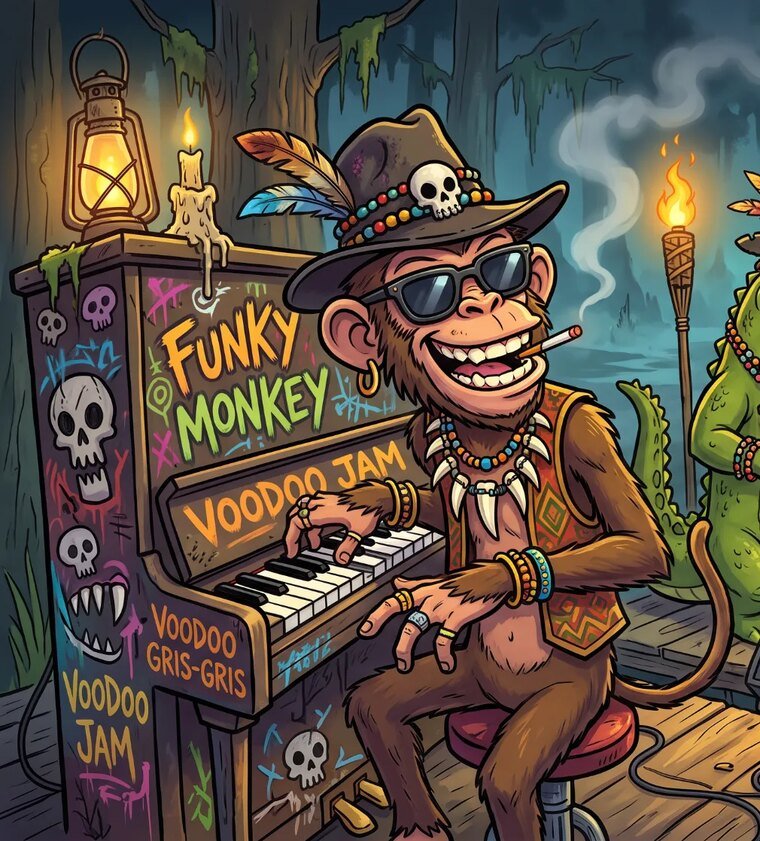 Funkyclaws at his piano